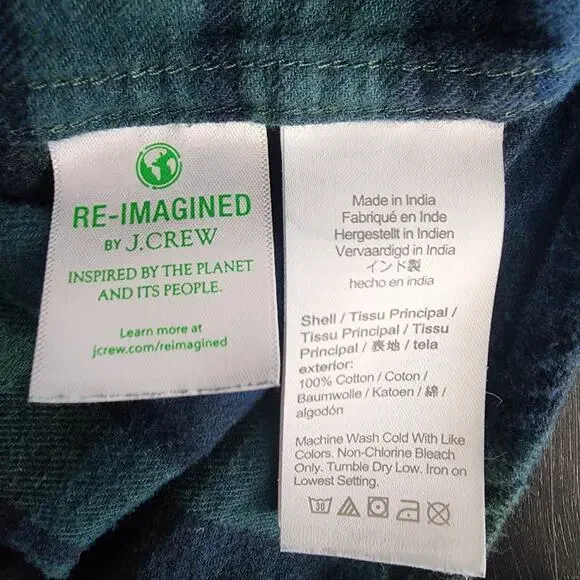 J.Crew Midweight Flannel Workshirt in Regenerative Cotton | Men's Slim Medium - Picture 13 of 13